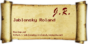 Jablonsky Roland névjegykártya