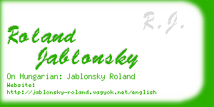 roland jablonsky business card